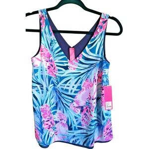 Lilly Pulitzer NWT Florin Top Mr. Peacock Blue XXS Reversible NWT NEW